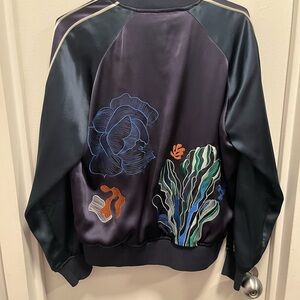 Comme Moi Silk/Satin Bomber Jacket